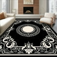 thumbnail image 1 of ODIKA 4x6 Machine Washable Non-Slip Area Rug, Baroque High Traffic Rug, White, 237430, 1 of 7