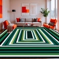thumbnail image 1 of ODIKA 2'x3' Machine Washable Non-Slip Area Rug, Frontier Stripe Composition with Bold and High Traffic Rug, Green, 184955, 1 of 5