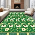 thumbnail image 1 of ODIKA 8'x10' Machine Washable Non-Slip Area Rug, Fun Bathroom Green High Traffic Rug, Green, 93273, 1 of 7