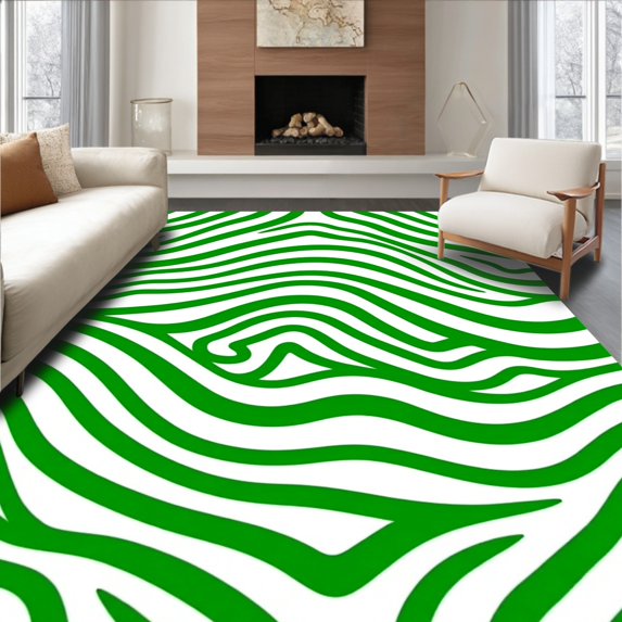 Funky Weave Rug ODIKA 5'x7' Machine Washable Non-Slip Area Rug, Funky Wavy Stripe High ...