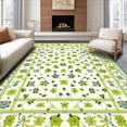 thumbnail image 1 of ODIKA 2'x3' Machine Washable Non-Slip Area Rug, Garden Bloom Geometric Accent High Traffic Rug, Green, 146443, 1 of 7