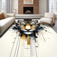 thumbnail image 1 of ODIKA 6'x9' Machine Washable Non-Slip Area Rug, Geometric Tiger Head Unique Floor High Traffic Rug, Gold, 90163, 1 of 7
