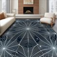 thumbnail image 1 of Flatwoven High Traffic Area Rug, Ghostly Spiderweb Spooky Halloween, Non Slip, Stain Resistant, Washable Area Rugs for Living Room, Bedroom(Black, 4X6), 1 of 8