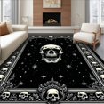 thumbnail image 1 of Flatwoven High Traffic Area Rug, Gloomy Minimalist Artful Arrangement, Non Slip, Stain Resistant, Washable Area Rugs for Living Room, Bedroom(Black, 2X3), 1 of 8