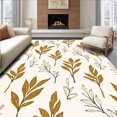 thumbnail image 1 of ODIKA 8'x8' Machine Washable Non-Slip Area Rug, Gold Leaf Botanical High Traffic Rug, Gold, 287756, 1 of 7