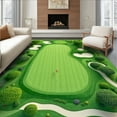 thumbnail image 1 of Flatwoven High Traffic Area Rug, Golf Course Green Tee Off Bath, Non Slip, Stain Resistant, Washable Area Rugs for Living Room, Bedroom(Green, 4X6), 1 of 8