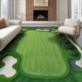 thumbnail image 1 of ODIKA 8'x10' Golf Course Enclosure Tee Off Green Washable Area Rug Non-Slip Chair-Friendly Mat for Dining Room, Large Office, Lounge, 1 of 7