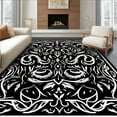 thumbnail image 1 of ODIKA 4'x6' Machine Washable Non-Slip Area Rug, Gothic Inspired Snake Motif with Unique High Traffic Rug, Black, 319758, 1 of 7