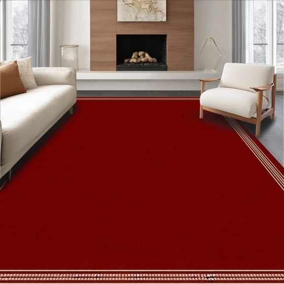 Flatwoven High Traffic Area Rug, Grand Event for VIP Stage Entrance &, Non Slip, Stain Resistant, Washable Area Rugs for Living Room, Bedroom(Red, 2X3)