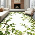 thumbnail image 1 of ODIKA 8'x10' Machine Washable Non-Slip Area Rug, Green Leafy Vine Featuring Stylized Eucalyptus and Floral Branches Design High Traffic Rug, Green, 93088, 1 of 7