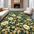 thumbnail image 1 of ODIKA 2'x3' Machine Washable Non-Slip Area Rug, Green and Gold Flower High Traffic Rug, Green, 231685, 1 of 7