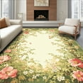 thumbnail image 1 of Flatwoven High Traffic Area Rug, Greenery Infused Elegant Decor, Non Slip, Stain Resistant, Washable Area Rugs for Living Room, Bedroom(Green, 4X6), 1 of 8
