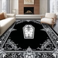 thumbnail image 1 of ODIKA 4'x6' Machine Washable Non-Slip Area Rug, Hauntingly Beautiful Gothic High Traffic Rug, Black, 26507, 1 of 7
