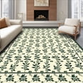 thumbnail image 1 of Flatwoven High Traffic Area Rug, Heritage Botanical Archive Illustration Collection, Non Slip, Stain Resistant, Washable Area Rugs for Living Room, Bedroom(Green, 4X6), 1 of 8