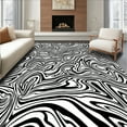 thumbnail image 1 of ODIKA 8' Machine Washable Non-Slip Area Rug, Hide Illusion Marbled Accent Floor Covering High Traffic Rug, Black, 309872, 1 of 7