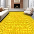 thumbnail image 1 of ODIKA 8'x10' Machine Washable Non-Slip Area Rug, Honeycomb Lattice Geometric High Traffic Rug, Yellow, 127498, 1 of 7