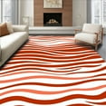 thumbnail image 1 of ODIKA 5'x7' Machine Washable Non-Slip Area Rug, Horizon Sunset Gradient Ripple High Traffic Rug, Red, 393123, 1 of 7