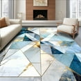 thumbnail image 1 of ODIKA 3'x5' Machine Washable Non-Slip Area Rug, Icy Fractured Shard Mosaic Abstract Crystal High Traffic Rug, Blue, 166397, 1 of 7