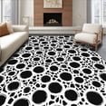 thumbnail image 1 of ODIKA 5'x7' Machine Washable Non-Slip Area Rug, Ink Blotched Surface Abstract Animal Print High Traffic Rug, Black, 295506, 1 of 5