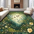 thumbnail image 1 of ODIKA 4'x6' Machine Washable Non-Slip Area Rug, Insect Botanical Accent Green High Traffic Rug, Green, 278182, 1 of 7