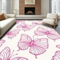thumbnail image 1 of ODIKA 10' Machine Washable Non-Slip Area Rug, Insect Print Delicate Design High Traffic Rug, Pink, 237641, 1 of 7
