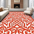 thumbnail image 1 of ODIKA 6'x9' Machine Washable Non-Slip Area Rug, Interlocking Abstract Inspired Motifs in Warm Tones High Traffic Rug, Red, 394581, 1 of 7