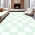 thumbnail image 1 of ODIKA 2'x3' Machine Washable Non-Slip Area Rug, Interlocking Checkerboard with Sage and Crisp Contrast High Traffic Rug, White, 394706, 1 of 7