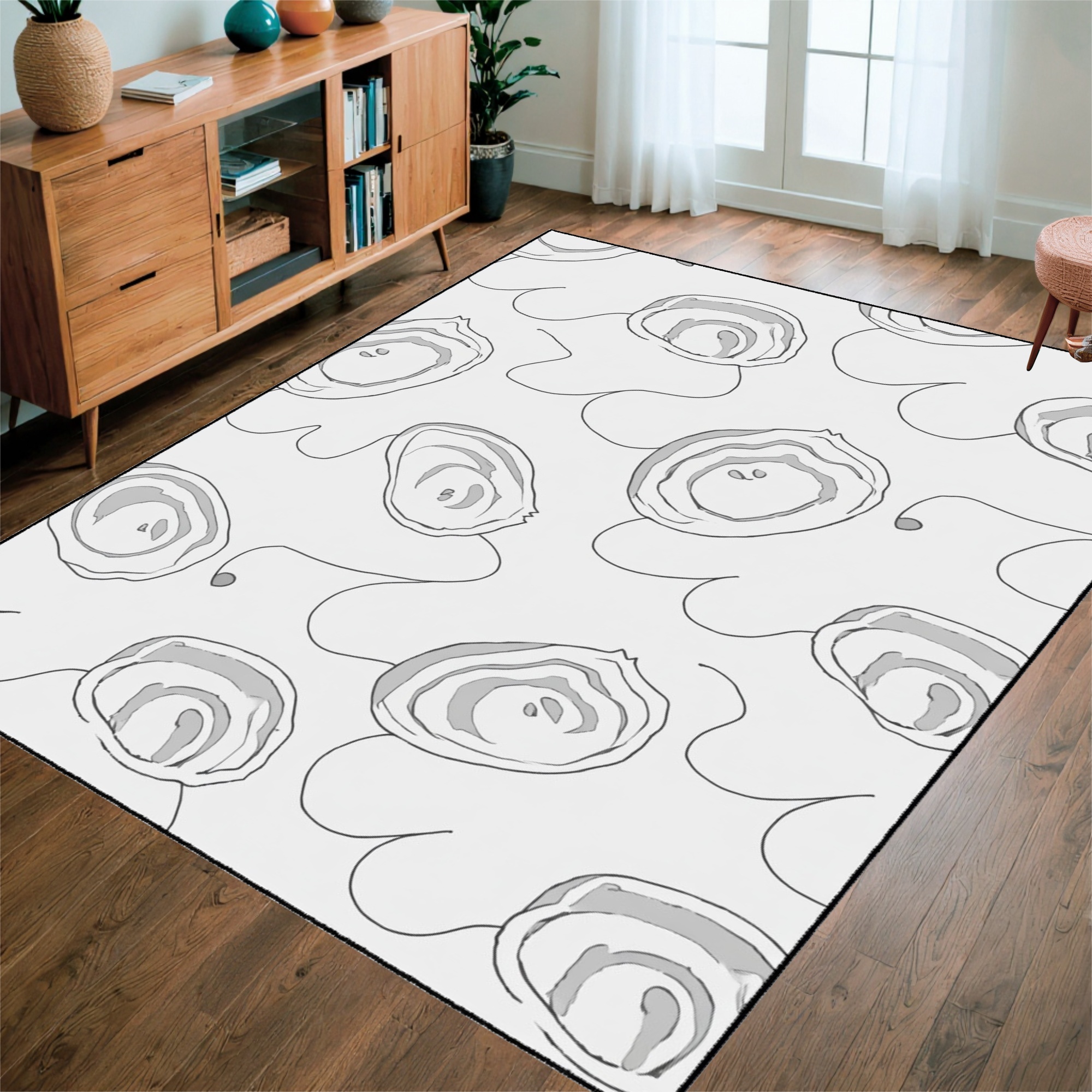 Flatwoven High Traffic Area Rug, Interlocking Paw Impression with ...