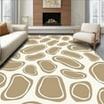 thumbnail image 1 of ODIKA 6'x9' Machine Washable Non-Slip Area Rug, Interlocking Spotted with Abstract Curves High Traffic Rug, Brown, 331301, 1 of 5