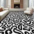 thumbnail image 1 of ODIKA 8' Machine Washable Non-Slip Area Rug, Interlocking Spotted Motif with Artistic Shapes High Traffic Rug, Black, 298558, 1 of 5