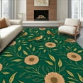 thumbnail image 1 of ODIKA 8' Machine Washable Non-Slip Area Rug, Intricate Boho Floral Arrangement with Exotic Birds and Leafy Accents High Traffic Rug, Green, 293669, 1 of 7