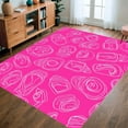 thumbnail image 1 of ODIKA 5'x7' Machine Washable Non-Slip Area Rug, Intricate Jaguar Inspired Design with Modern Aesthetic Touch High Traffic Rug, Pink, 325069, 1 of 7