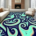 thumbnail image 1 of ODIKA 8' Machine Washable Non-Slip Area Rug, Intricate Nautical Tentacle with Abstract Oceanic Spirals High Traffic Rug, Beige, 307123, 1 of 7