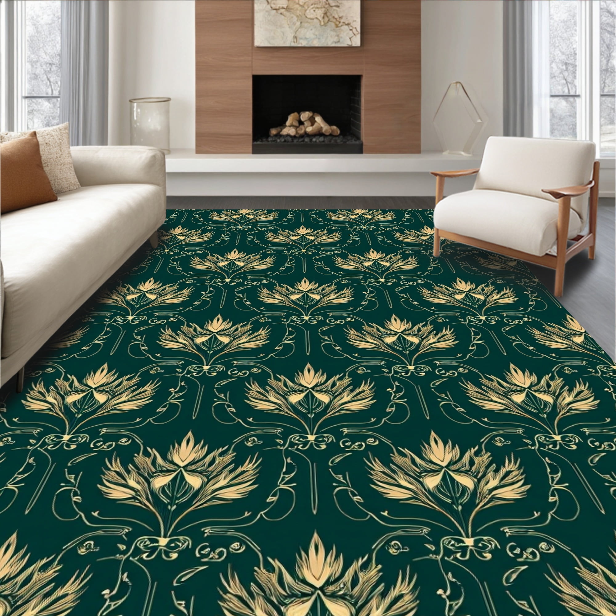 Flatwoven High Traffic Area Rug, Intricate Visual Illusion with ...