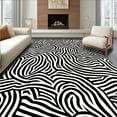 thumbnail image 1 of ODIKA 6'x9' Machine Washable Non-Slip Area Rug, Intricate Zebra High Traffic Rug, Black, 310960, 1 of 5