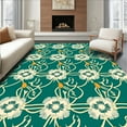 thumbnail image 1 of ODIKA 8'x10' Machine Washable Non-Slip Area Rug, Jade Bloom Modern Floral Art High Traffic Rug, Green, 314183, 1 of 7