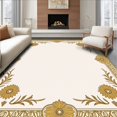 thumbnail image 1 of Flatwoven High Traffic Area Rug, Jeweled Flake Decorative Stand Protector Luxury Accessory, Non Slip, Stain Resistant, Washable Area Rugs for Living Room, Bedroom(Gold, 4X6), 1 of 8