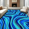 thumbnail image 1 of ODIKA 6'x9' Machine Washable Non-Slip Area Rug, Jungle Stream Abstract High Traffic Rug, Blue, 320538, 1 of 7