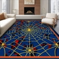 thumbnail image 1 of ODIKA 4'x6' Machine Washable Non-Slip Area Rug, Web Marvelous Circular High Traffic Rug, Blue, 88626, 1 of 7