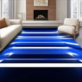 thumbnail image 1 of ODIKA 4'x6' Machine Washable Non-Slip Area Rug, LED Enhanced Reversible with and Stripe Design High Traffic Rug, Blue, 66361, 1 of 7