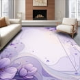 thumbnail image 1 of ODIKA 2'x3' Machine Washable Non-Slip Area Rug, Lavender Dreamscape with Flowing Petal Motifs and Ombre Layers High Traffic Rug, Purple, 168059, 1 of 7