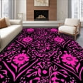 thumbnail image 1 of ODIKA 3'x5' Machine Washable Non-Slip Area Rug, Retro Leopard Floral with Elegant Animal Motifs High Traffic Rug, Pink, 331653, 1 of 7