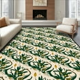 thumbnail image 1 of ODIKA 4'x6' Machine Washable Non-Slip Area Rug, Leopard Motif with Lush Botanical Leaf Accents Semicircular High Traffic Rug, Green, 298338, 1 of 7