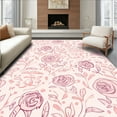 thumbnail image 1 of ODIKA 5'x7' Machine Washable Non-Slip Area Rug, Leopard Rose with Lush Botanical Scrolls and Spotted Accents High Traffic Rug, Pink, 301133, 1 of 7
