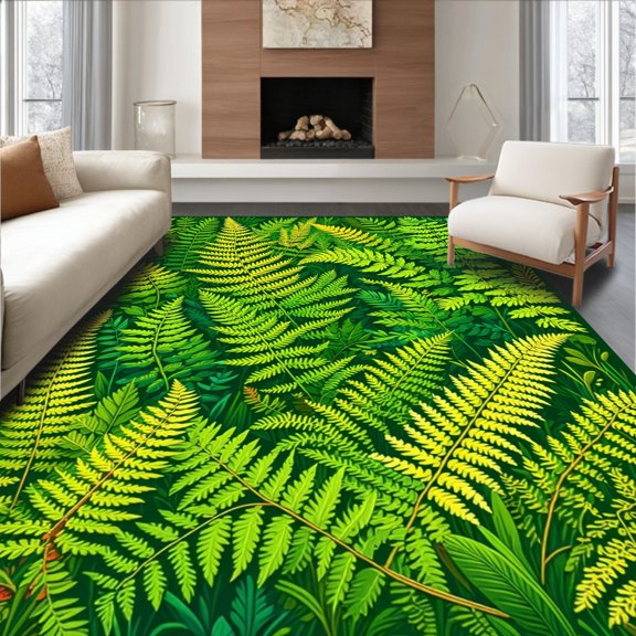 ODIKA 2'x3' Machine Washable Non-Slip Area Rug, Lively Bee Inspired Artistic High Traffic Rug, Green, 19138