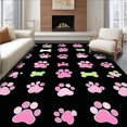thumbnail image 1 of ODIKA 3'x5' Machine Washable Non-Slip Area Rug, Lively Flannel Pet Print Design High Traffic Rug, Pink, 25483, 1 of 7