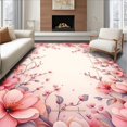 thumbnail image 1 of ODIKA 4'x6' Machine Washable Non-Slip Area Rug, Lively Floral Watercolor Style High Traffic Rug, Pink, 14690, 1 of 7