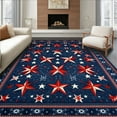 thumbnail image 1 of Flatwoven High Traffic Area Rug, Lively Red White Blue Theme, Non Slip, Stain Resistant, Washable Area Rugs for Living Room, Bedroom(Blue, 8X10), 1 of 8