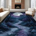 thumbnail image 1 of ODIKA 5'x7' Machine Washable Non-Slip Area Rug, Shadow Round High Traffic Rug, Purple, 38883, 1 of 7