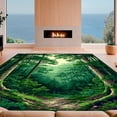 thumbnail image 1 of ODIKA 2'x3' Machine Washable Non-Slip Area Rug, Lush Forest Canopy Inspired Floor Art Tree Branch Motif High Traffic Rug, Green, 149928, 1 of 7